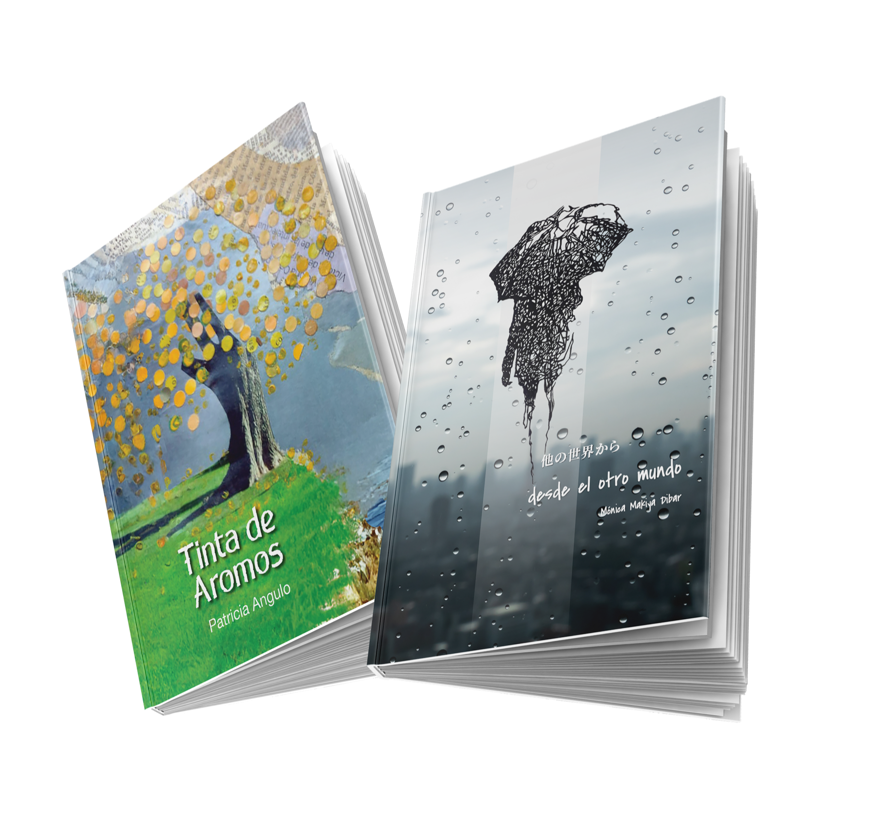 Mockup de Tinta de Aromos y Desde el Otro Mundo